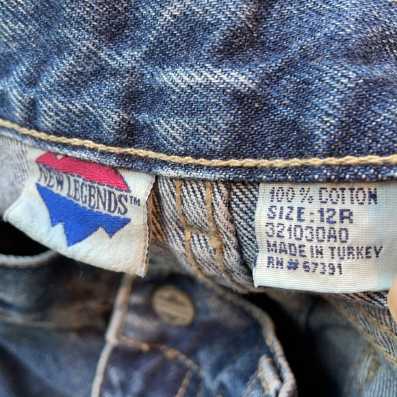 2 Pair NEW LEGENDS DENIM Black & blue denim jeans 12,12R boys/girls - Picture 14 of 15